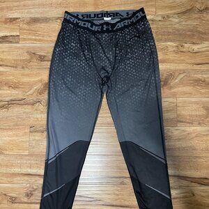 Under Armour UA Heatgear Compression Leggings Tights Black Gray - Size 2XL